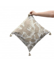 Cojín Otomí Palomas (Tonos Neutros)