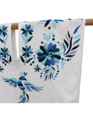 Huipil Otomi Pavo real (Tonos azules)