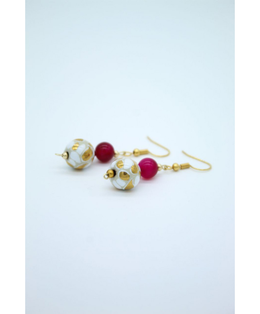 Aretes formales de talavera rojos