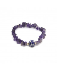 Pulsera Talavera  con piedra amatista
